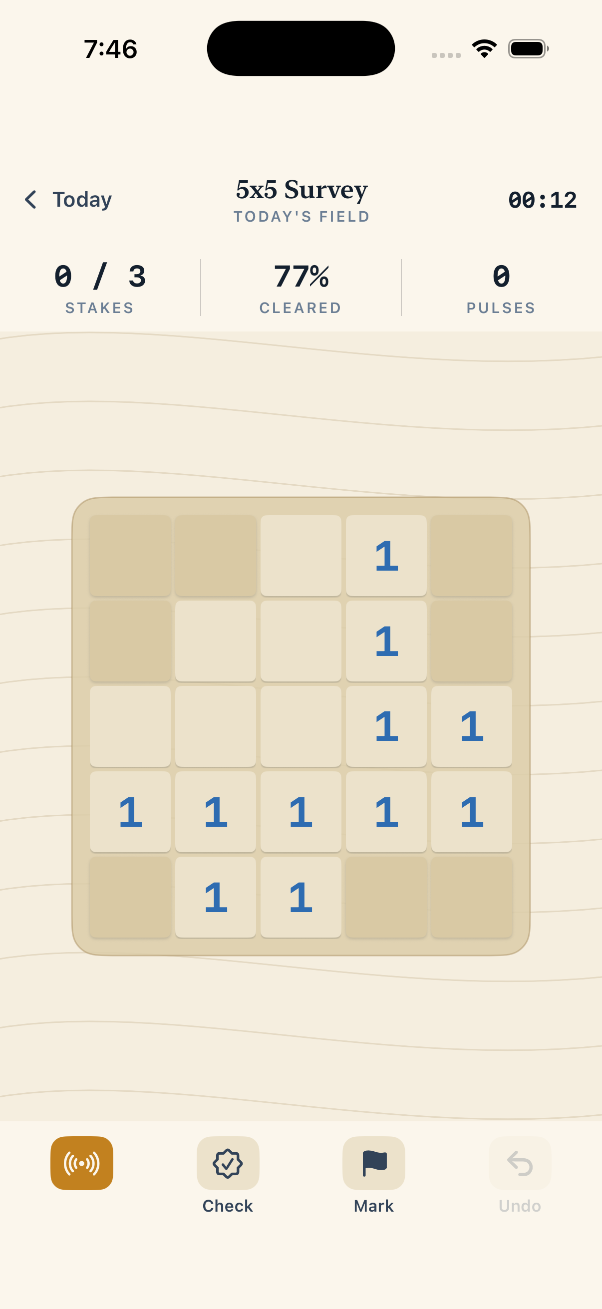 Survey Mode board on iPhone
